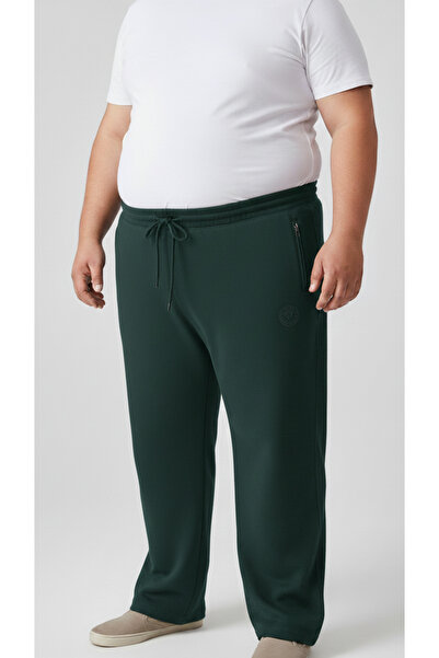 balkonda بنطلون رياضي رجالي كبير الحجم مع جيوب وسحاب، قطن، قصة مستقيمة وواسعة