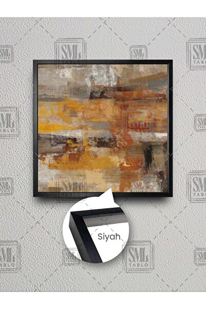 SML TABLO Moderni apstraktni umetnički rad u zemljanim tonovima Bakreno crven...