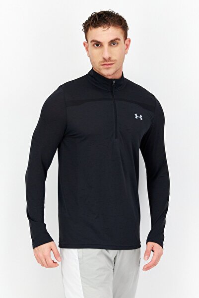 Under Armour بلوزات رياضية للرجال بأكمام طويلة مناسبة للتدريب، باللون الأسود