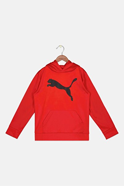 Puma Kids Boy Hooded Brand Logo Jacket, Red