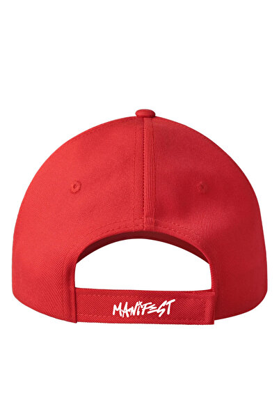 lovver Manifest grub tasarım %100 pamuk kışlık gabardin premium baskı kırmızı kep-şapka
