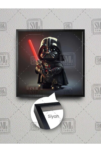SML TABLO Star Wars, drăguțul Darth Wader, pictură pe pânză pătrată înrămată, filmul Războiul Stelelor