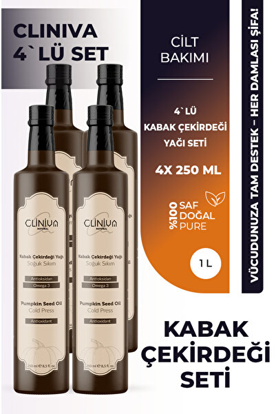 cliniva Kabak Çekirdeği Yağı %100 Saf Soğuk Sıkım 1L