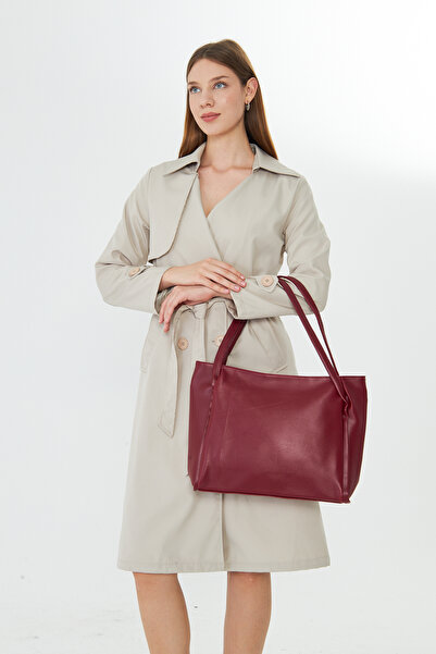 MODA حقيبة إسماري بوردو النسائية الكاجوال ذات المقبضين للكتف واليد