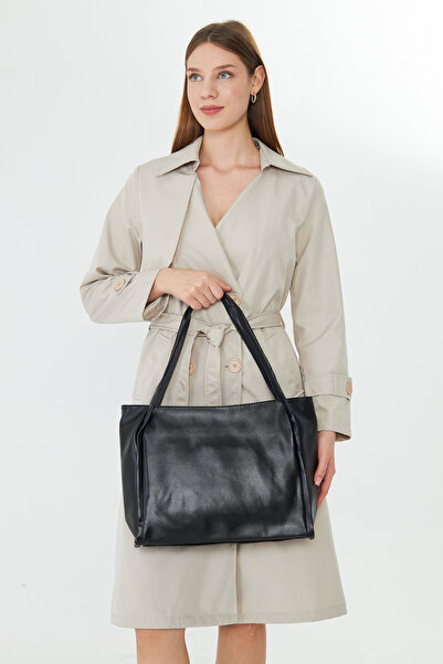 MODA Esmarie Black Double Handle Casual Women's Shoulder, Arm, and Hand Bag