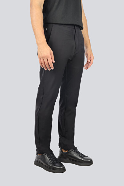 PAUL&SHARK Men's Regular Fit Normal Waist Straight Leg Black Trousers 15314091-011