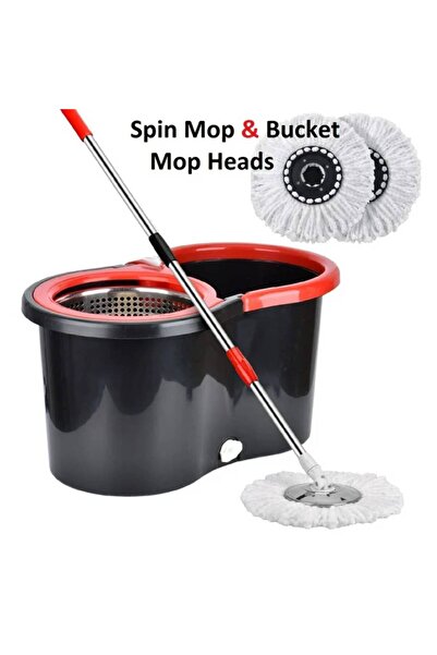 HYX Premium 360° Spin Mop and Bucket Set for Floor Cleaning – Easy Press Stai...