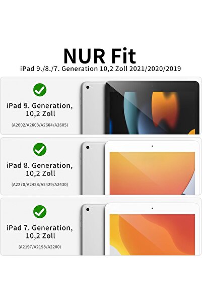 HYX KVTVOU Keyboard Case for iPad 10.2 Inch 9th/8th/7th Generation with Pen Holder, Wireless Removable F