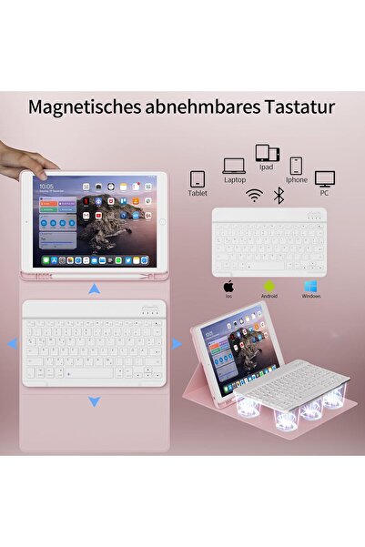 HYX KVTVOU Keyboard Case for iPad 10.2 Inch 9th/8th/7th Generation with Pen Holder, Wireless Removable F