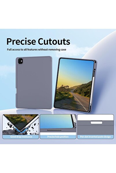 HYX حافظة KVTVOU لجهاز iPad Pro مقاس 13 بوصة 2024 (M4، الجيل السابع) مع حامل قلم رصاص وغطاء خلفي ناعم من مادة TPU و