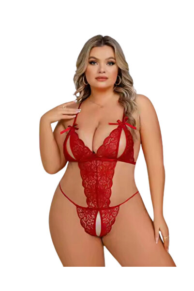 Tegan Dodes Plus Size Fancy Red Lace Babydoll Tg279250