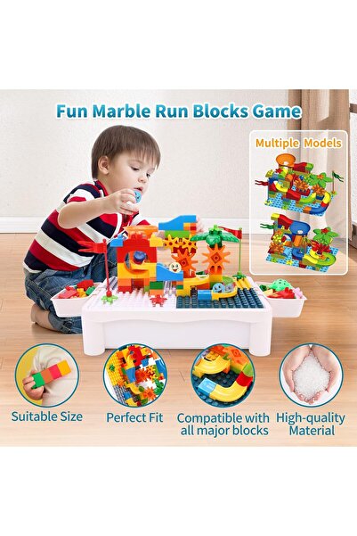 Generic Multifunctional Block Learning Table | 180 Pcs, Reversible Top, Storage, Stool