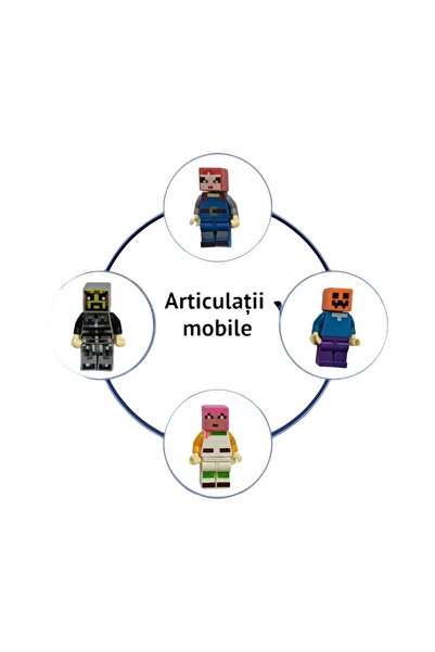 Virtual Trend Set of 24 Virtual Trend® Figurines, Minecraft, with accessories, multicolor, 4-5cm