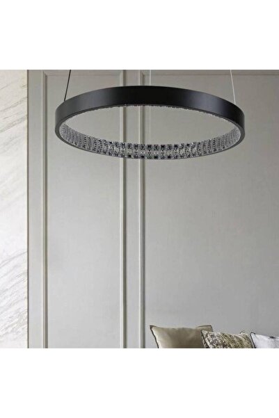 HAMER نجف مودرن اسود قطر 30 سم لون الانارة 3 اضاءات