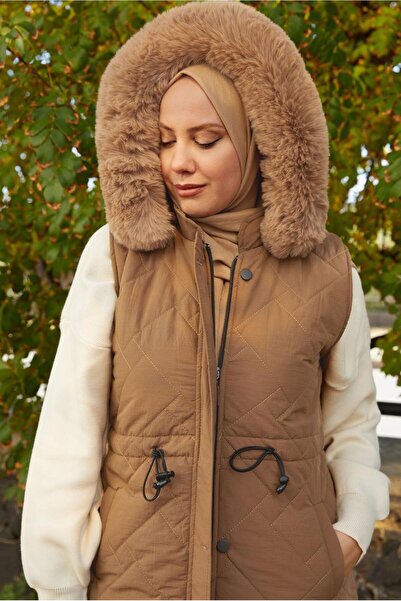 TRENDTESETTÜR Women's Taba Hooded Puffer Vest t 2307