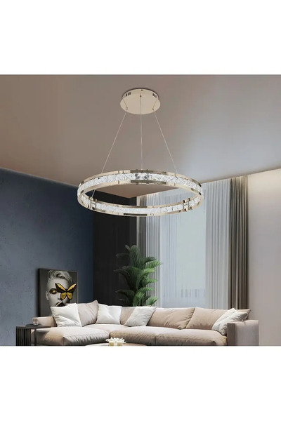 HAMER نجف مودرن ذهبي مقاس 80 سم لون الانارة 3اضاءات 60 واط