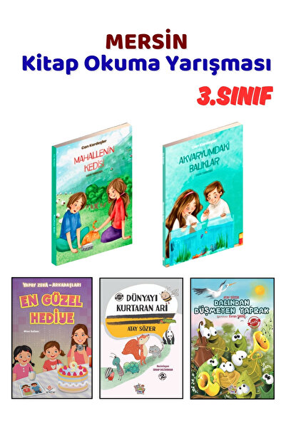 Yağmur Çocuk Mersin Kitap Okuma Yarışması 3.Sınıf Kitapları, 5 Kitap Set, 3.S...