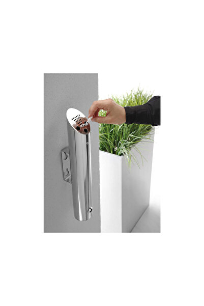 HENDI Wall-Mounted Ashtray Hendi, Stainless Steel 18/8, 7.5 x H46 cm