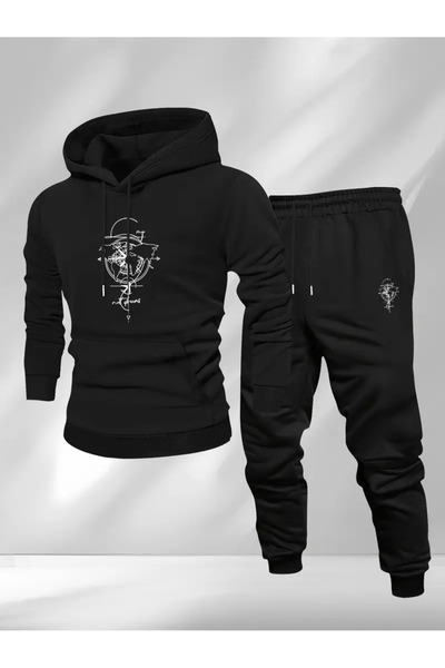 ibibik moda طقم هودي رجالي بتصميم السفر