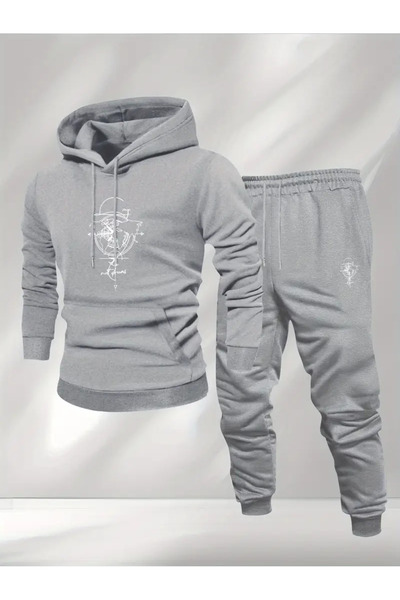 ibibik moda طقم هودي رجالي بتصميم السفر