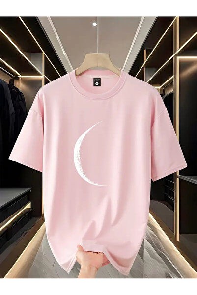 ibibik moda تي شيرت رجالي مطبوع عليه هلال القمر