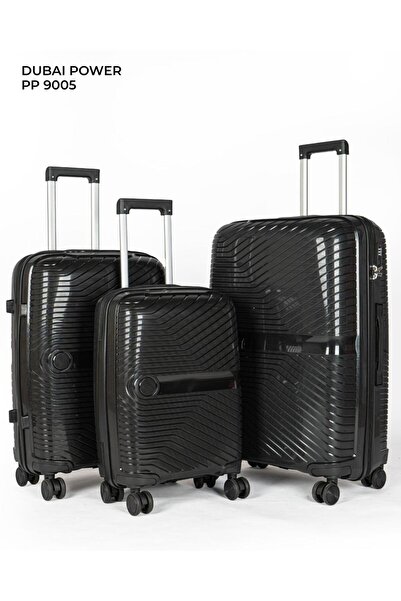 Dubai Power سوق البازار - مجموعة من 3 قطع (20/24/28 بوصة) حقيبة سفر صلبة مصنوعة من مادة البولي بروبيلين غير القابلة للكسر