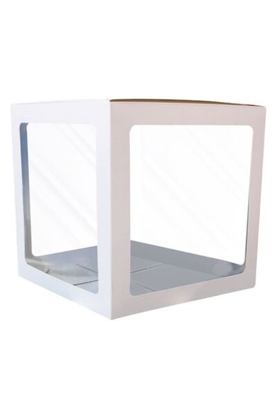 SHOPIENS DIY Balloon Box Decorative Box, White, 30x30x30cm