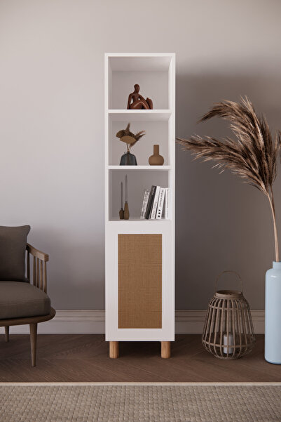 Phobia Bohem Tarz Luna 5 Raflı Dekoratif Kitaplık – Hazeran Kapak Detaylı Kitaplık