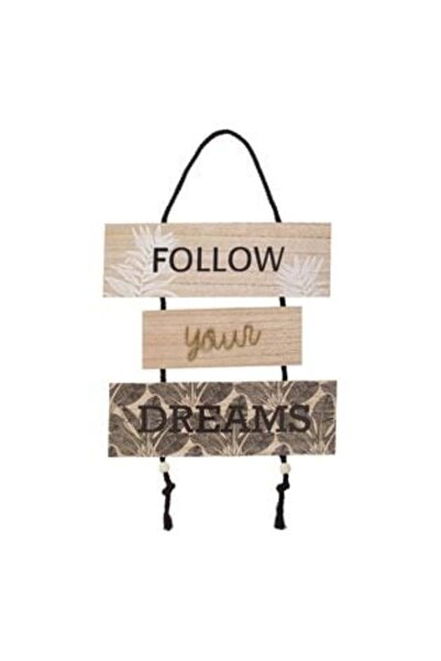 Jumbo Wooden Decorative Plaque 'Follow Your Dreams' 30 x 55 cm