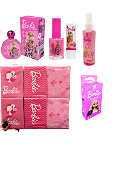 Barbie Parfum-Oje-Lıp Edt 50 ml Body Mıst - Mendil 12 li - Yara Bandı 10 lu