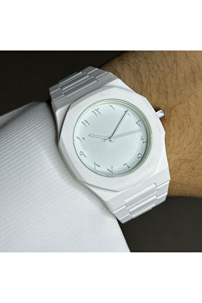 FANDER BLUE Luxury Arabic Numeral Watch with White Fiber Strap 40mm