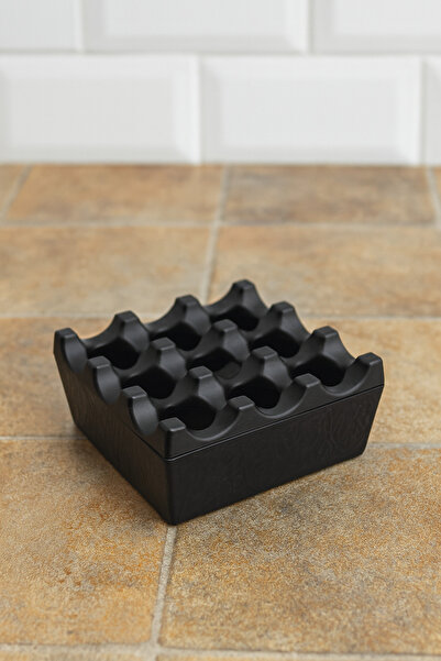 ArnaBella Patterned Cast Iron Ashtray, Square Decorative Ash Tray, Color Opti...
