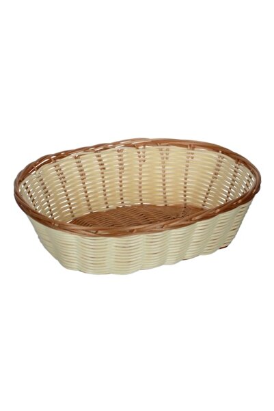 SHOPIENS Decorative Kitchen Basket Oval, and Brown Colors, 27x20x8cm, PP Mate...