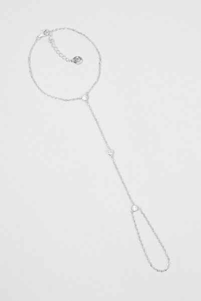 So CHIC... Minimalist 18 Ayar Beyaz Altın Kaplama 24 Cm Gümüş Şahmeran