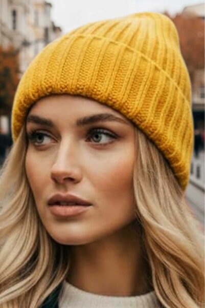 Mood Agenda Women's Soft Textured Thick Ribbed Soft Wool Beret