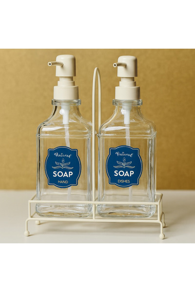 ARVALE Vera 2-Piece Liquid Soap Dispenser with Metal Stand