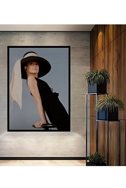 Teona Ahşap Dekoratif Ahşap Dikdörtgen Tablo Audrey Hepburn Çerçeve Görünümlü