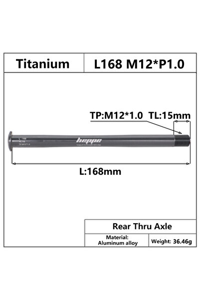 Choice L168 M12x1.0 TL15 HEPPE MTB Road Bike محور خلفي من التيتانيوم خفيف الو...