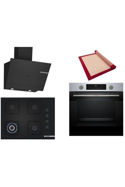 Bosch Siyah 3 lü Ankastre Set (HUA717BR0T-POH7C6P30O-DWK67PJ60T) Buhar Destek...