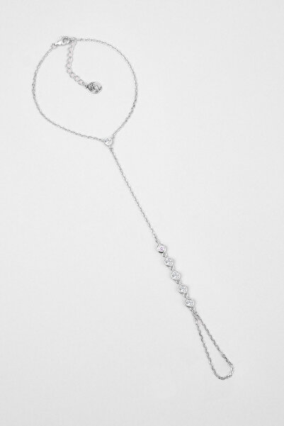 So CHIC... Özel Taşlı 18 Ayar Beyaz Altın Kaplama 24 Cm Gümüş Şahmeran