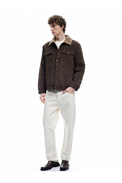 Koton εφαρμοστό κοτλέ Βελούδινο μπουφάν βελούδινο γιακά