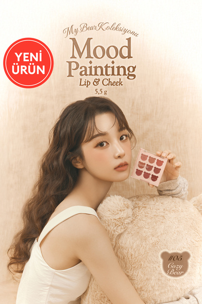 dasique 9 Renkli Ruj & Allık Paleti Mood Painting Lip & Cheek Palette (#05 Cozy Bear)