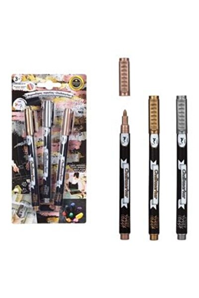 SHOPIENS Liquid Chalk Markers Metallic Colors - 3 pcs