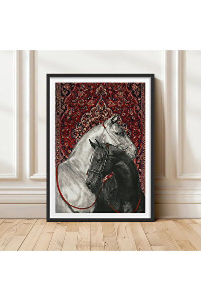 HOMEPACK Siyah Ahşap Çerçeveli Tablo Çerçeveli Poster Sanatsal Modern Duvar Dekoru (TK/789-SİYAH)