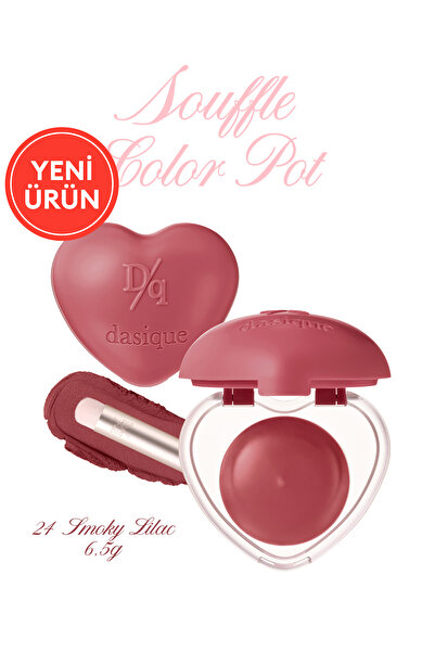 dasique Yoğun Pigmentli Köpük Yapıda Kadife Bitişli Ruj & Allık Souffle Color Pot 24 Smoky Lilac
