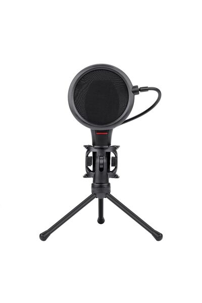 REDRAGON Quasar 2 Microphone with Stand, Omni-Condenser Microphone, Black