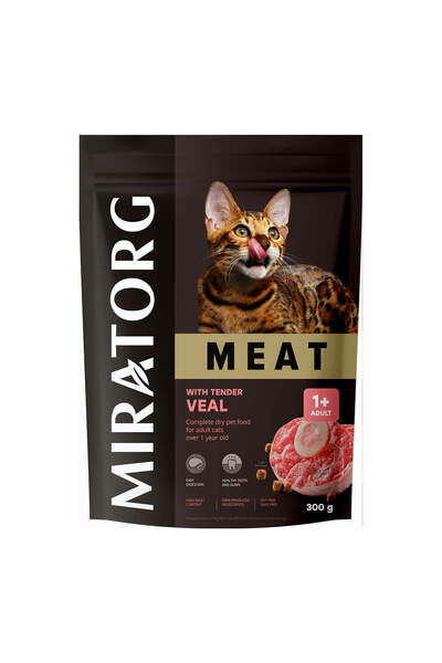 Miratorg طعام جاف للقطط من اللحوم مع لحم العجل الطري لجميع السلالات
