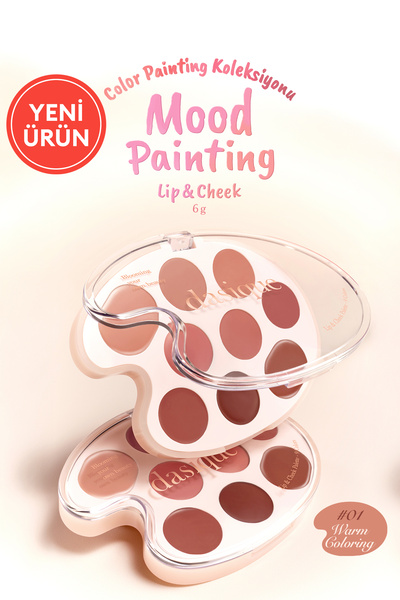 dasique 9 Renkli Ruj & Allık Paleti Mood Painting Lip & Cheek Palette (01 Warm Coloring)
