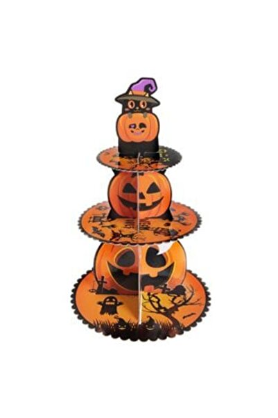 SHOPIENS Suport pentru brioșe cu 3 niveluri, în formă de dovleac de Halloween...