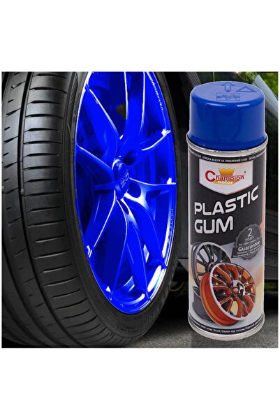 Champion Color Vopsea spray cauciucată pentru jante, culoare albastră, 400 ml,